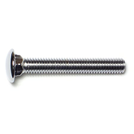 Midwest Fastener Carriage Bolt, Square Neck, 14 (Coarse), 3 in L, Steel, Chrome, 5 PK 74153
